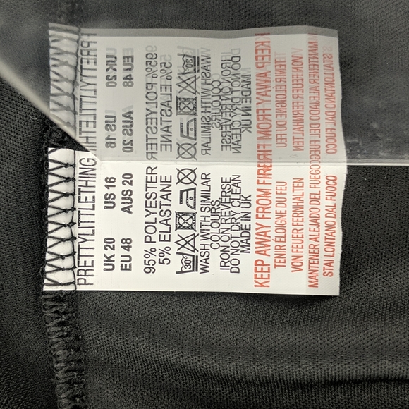 PrettyLittleThing Dress Size 20 Black Purple Polka Dots Sleeveless Bodycon NEW - Picture 7 of 8